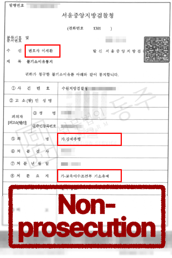 강제추행기소유예 받은 F4비자 외국인, 성범죄 전문 변호사 조력