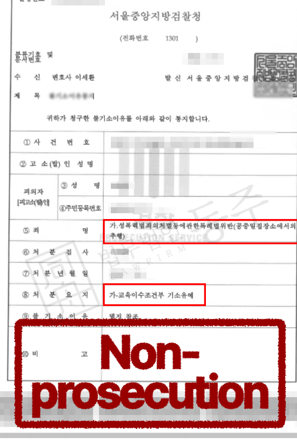 [성공사례] sex crime 강제추행죄 처벌, 외국인 지하철성추행 기소유예 방어