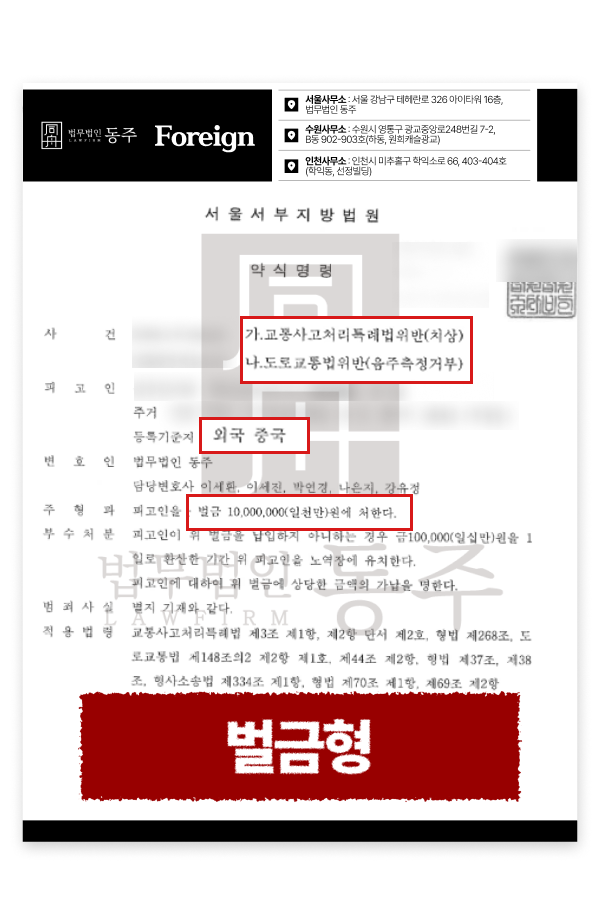 음주운전치상, 음주측정거부 F4비자 체류