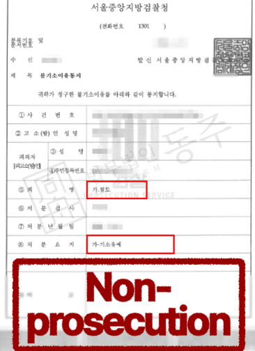[성공사례] 절도죄 기소유예 외국인, Cases of theft cime by foreigners