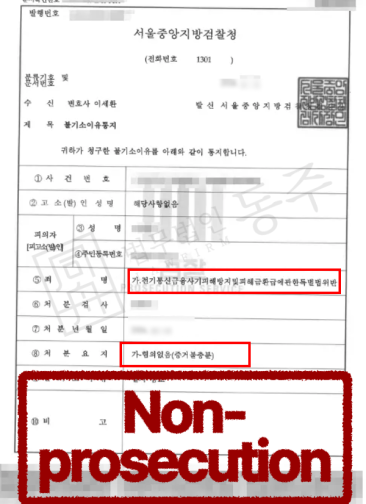 보이스피싱 현금수거책처벌 위기 외국인, 혐의없음으로 불기소 성공